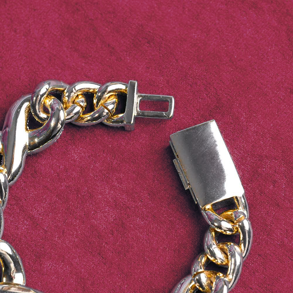 20MM Moissanite Infinity Link Bracelet 14K Gold