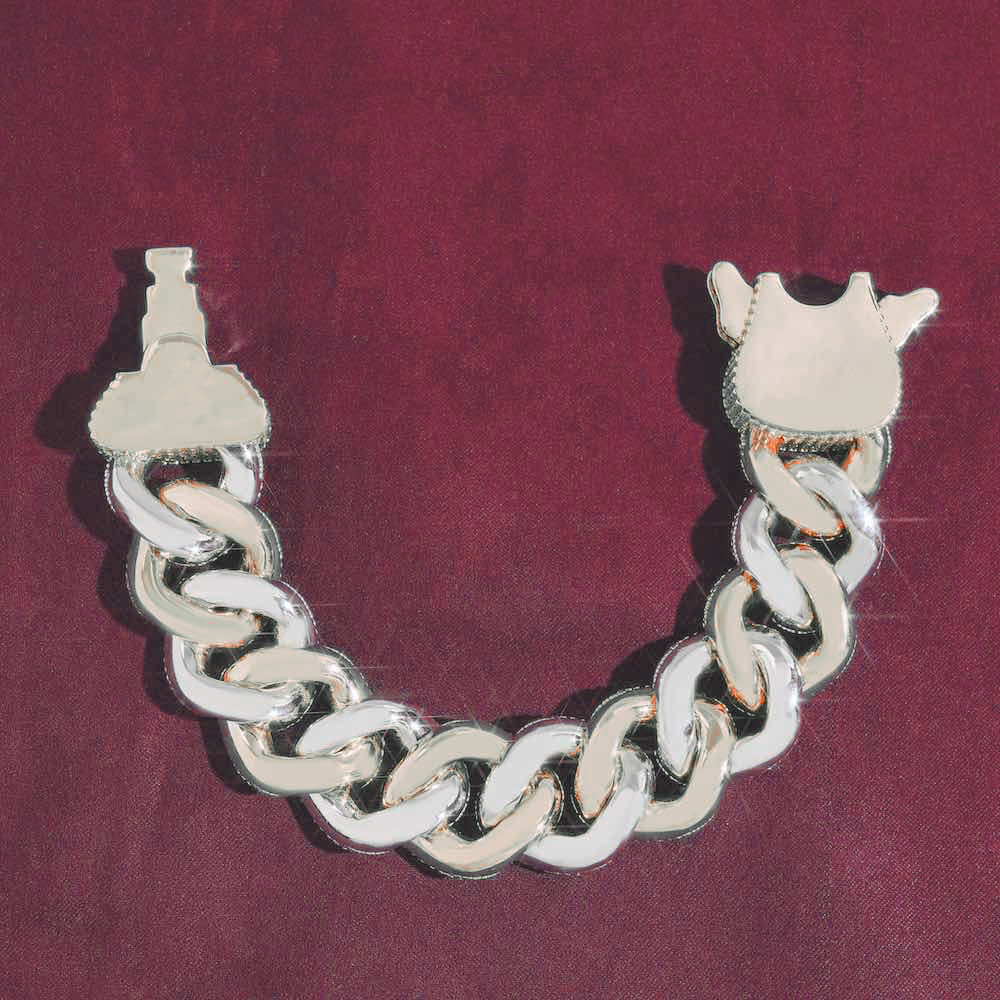 23MM Moissanite Cuban Link Bracelet 14K Gold