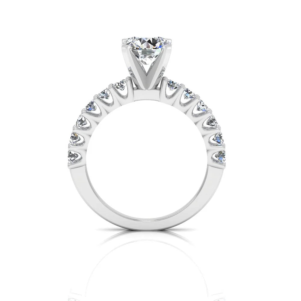 6.6x2.3MM Brilliant Cut Moissanite Engagement Ring