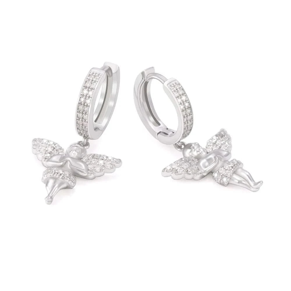 Angel Drop Moissanite Earrings 14K Gold