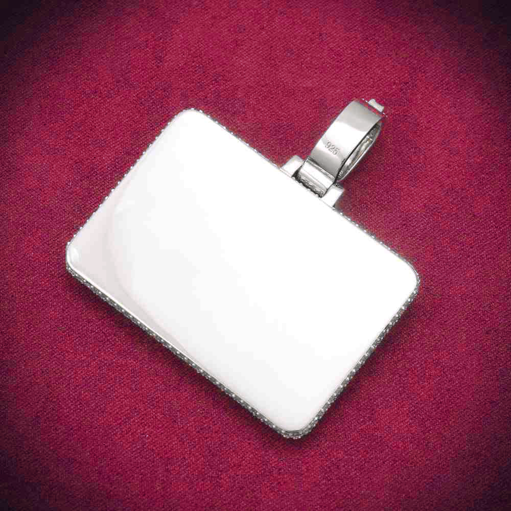 "BL" Custom Moissanite Rectangle Pendant 14K Gold
