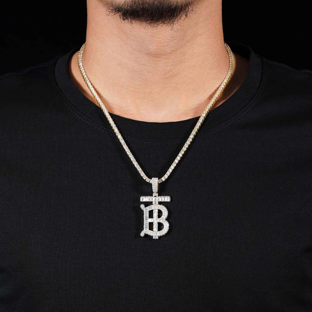 "BT" Custom Moissanite Pendant 14K Gold