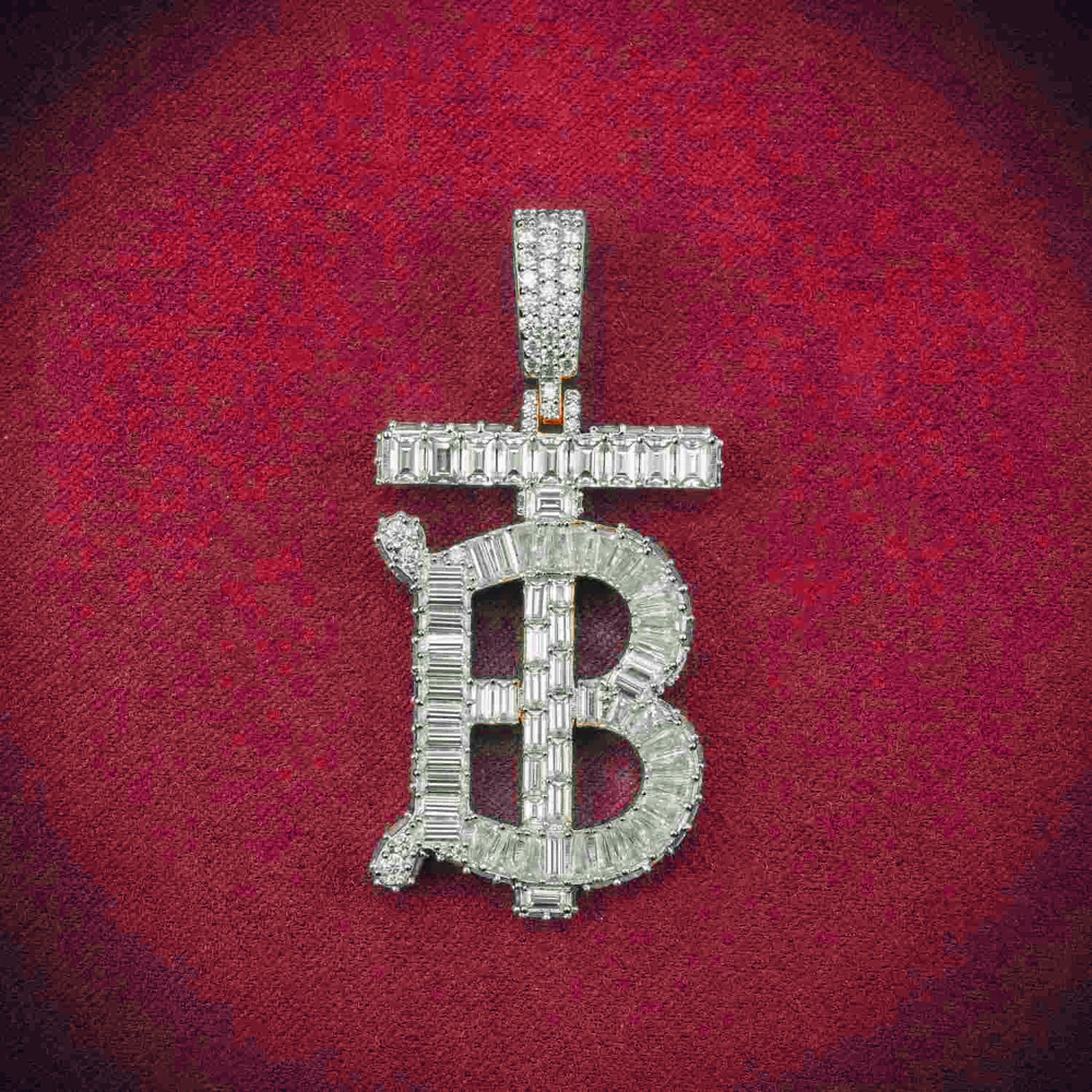 "BT" Custom Moissanite Pendant 14K Gold