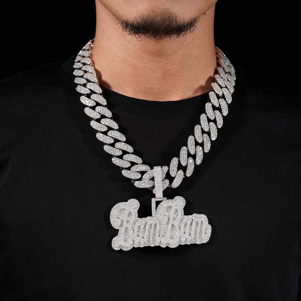 "BamBam" Custom Moissanite Pendant 14k Gold