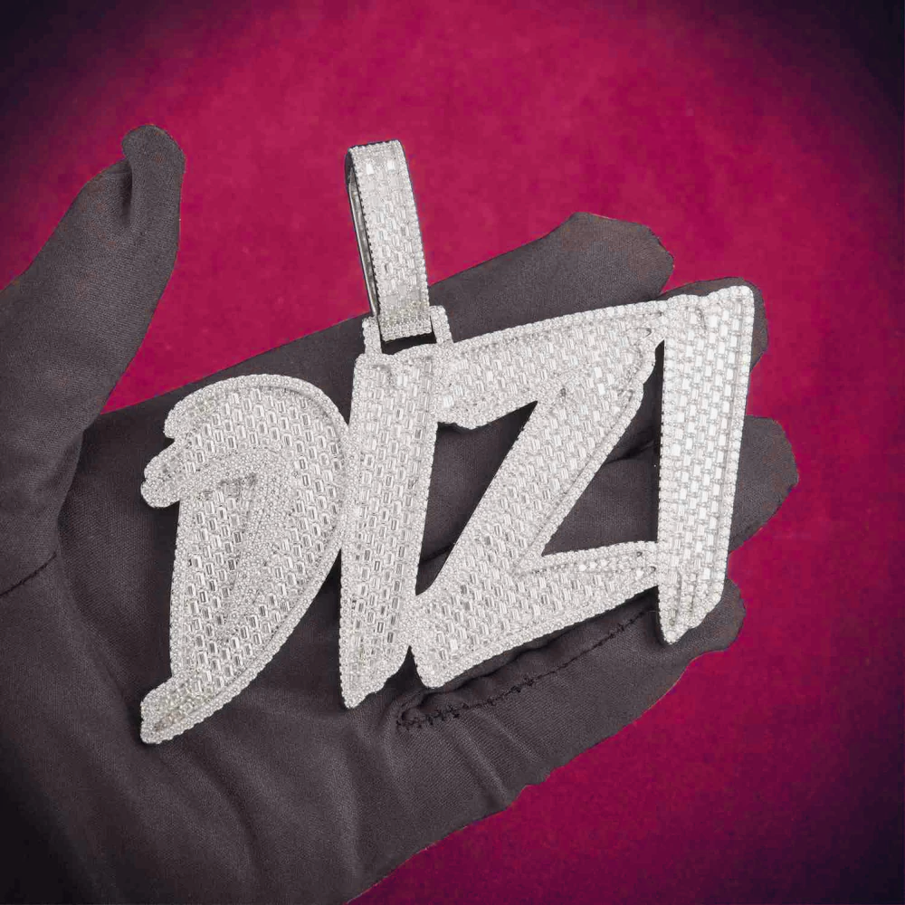 "DIZI" Custom Moissanite Pendant 14K Gold