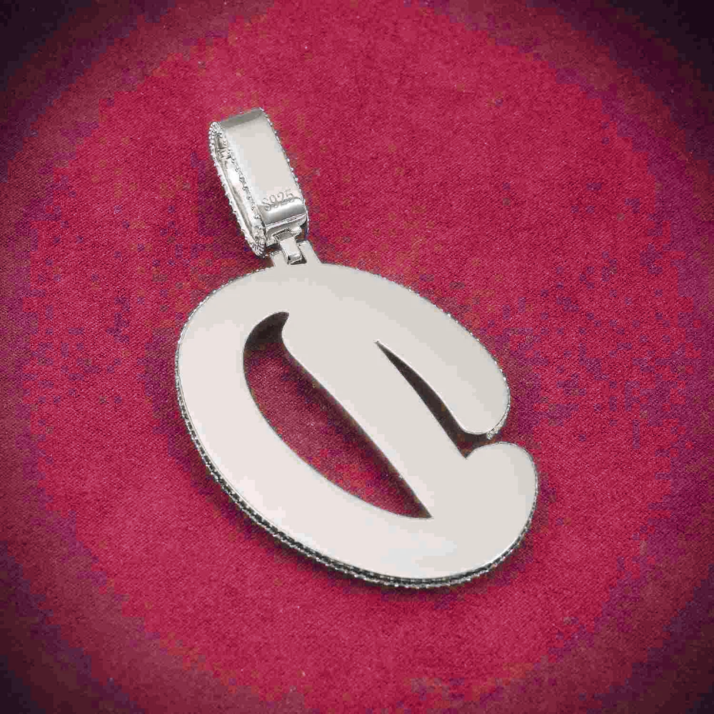 "D" Custom Moissanite Pendant 14K Gold