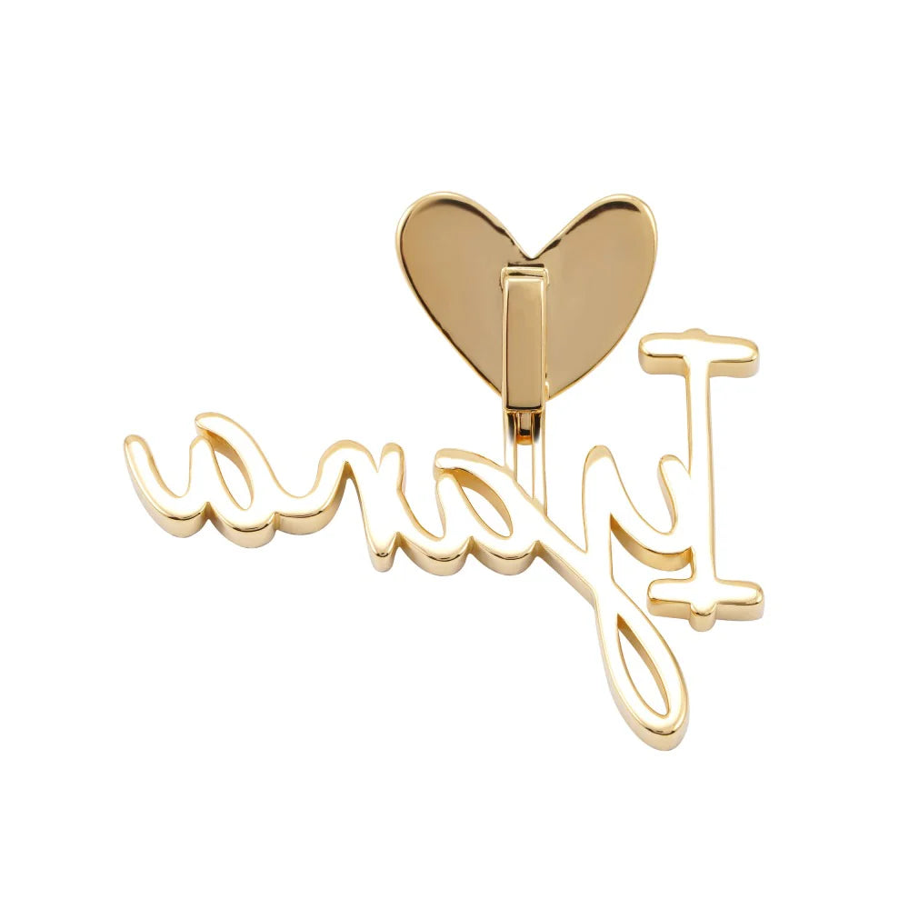 "Iyana" Custom Cursive Letters Pendant 14K Gold