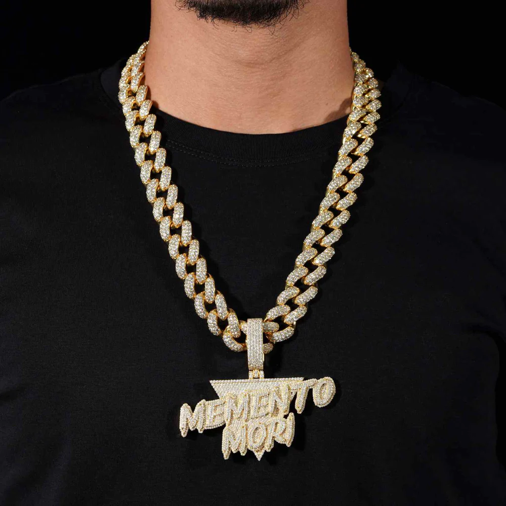 "Memento Mori" Custom Moissanite Pendant 14K Gold