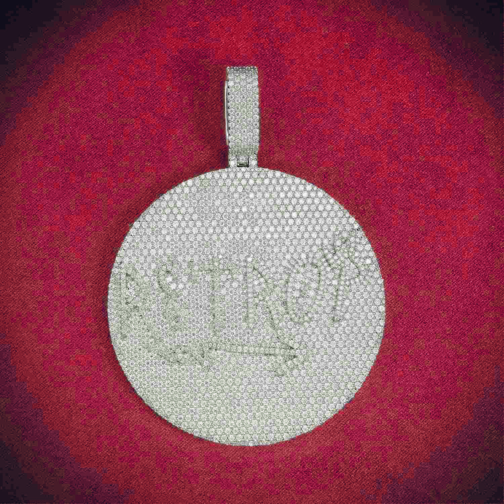 "R3TROY" Custom Moissanite Pendant 14K Gold