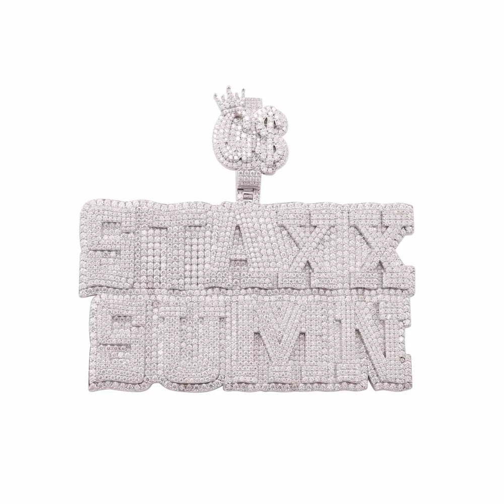 "STAXX SUMN" Custom Moissanite Pendant 14K Gold