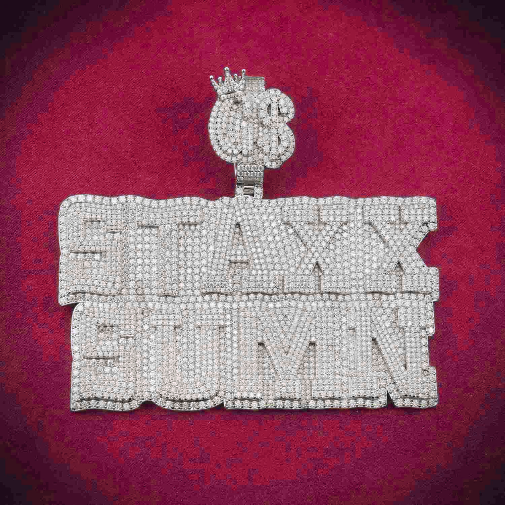 "STAXX SUMN" Custom Moissanite Pendant 14K Gold