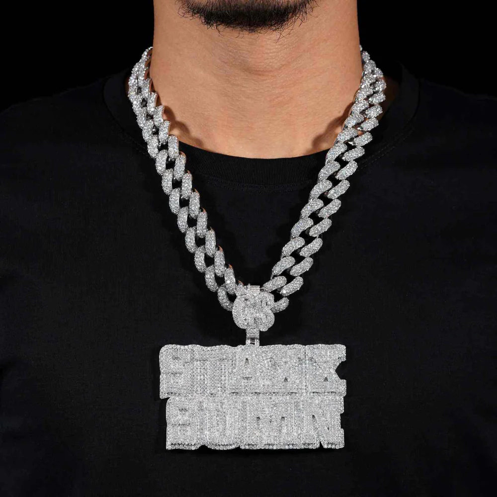 "STAXX SUMN" Custom Moissanite Pendant 14K Gold