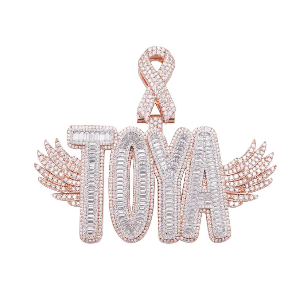 "TOYA" Custom Baguette Moissanite Pendant 14K Two Tone