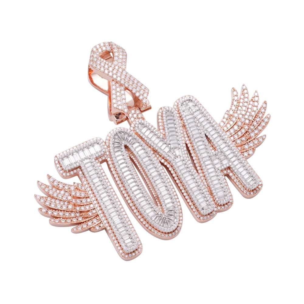 "TOYA" Custom Baguette Moissanite Pendant 14K Two Tone