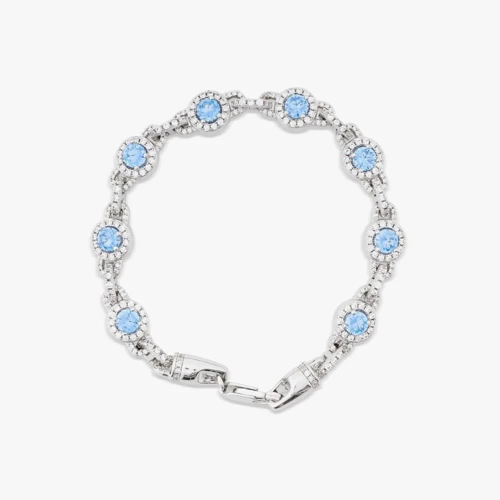 Blue Halo Moissanite Bracelet
