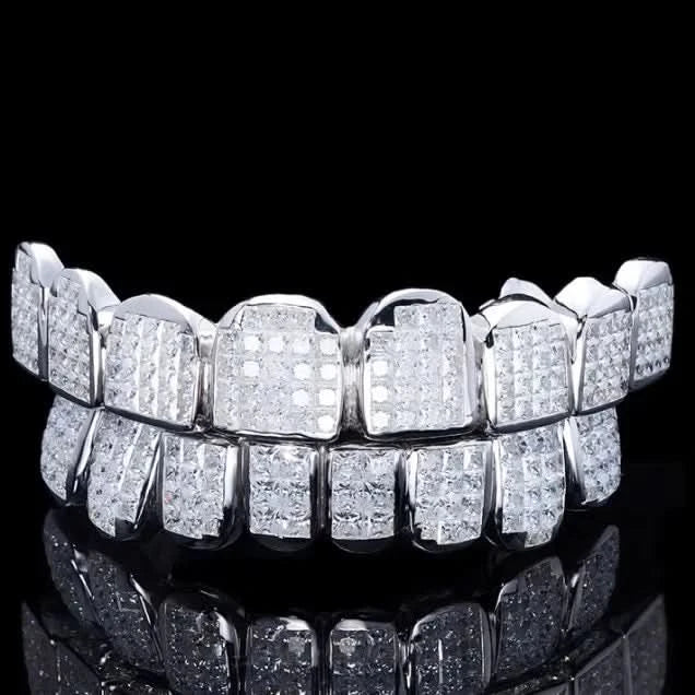 Invisible Set Princess Cut Moissanite Diamond Grillz