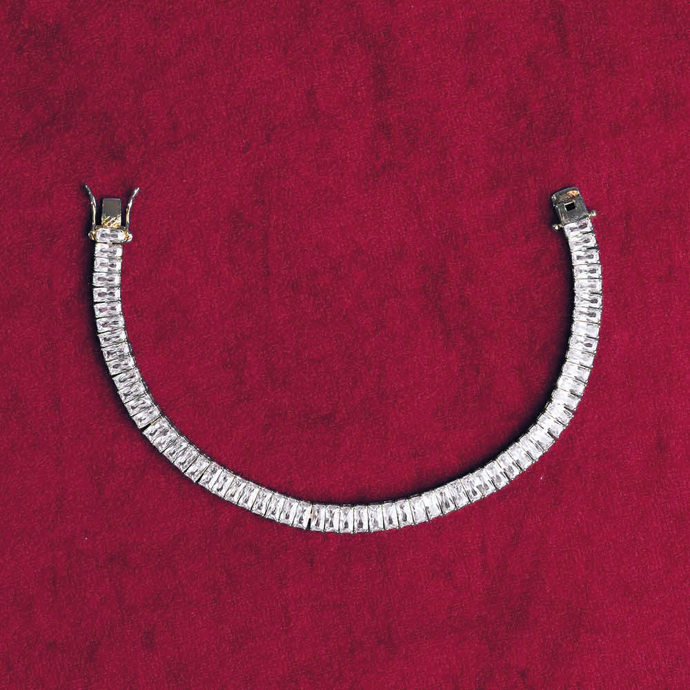 8MM Moissanite Baguette Tennis Bracelet 14K Gold