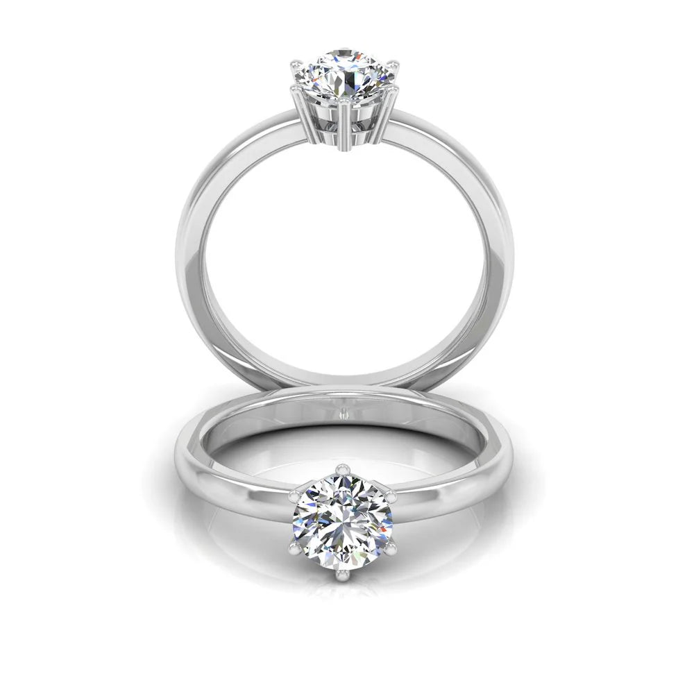 Moissanite Brilliant Solitaire Engagement Ring