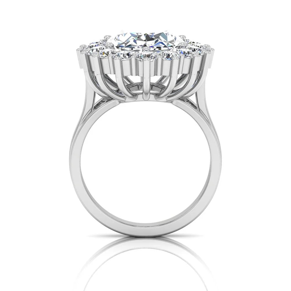 Oval Halo Moissanite Engagement Ring