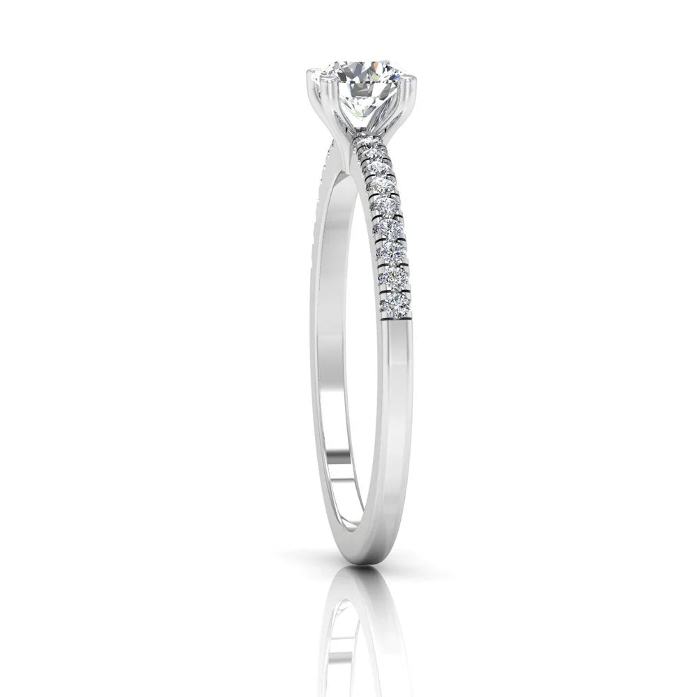 Petite Brilliant Cut Moissanite Engagement Rin