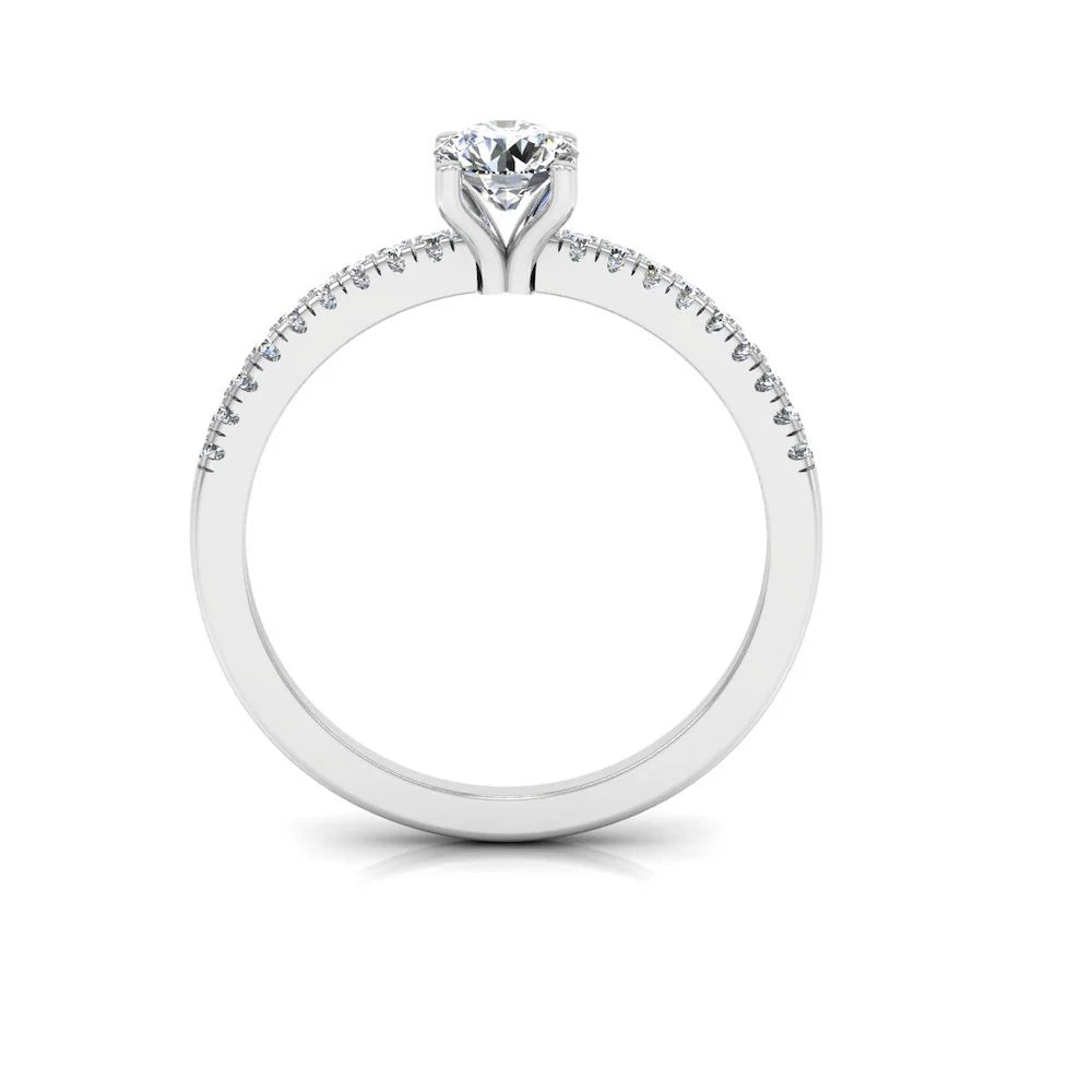 Petite Brilliant Cut Moissanite Engagement Rin