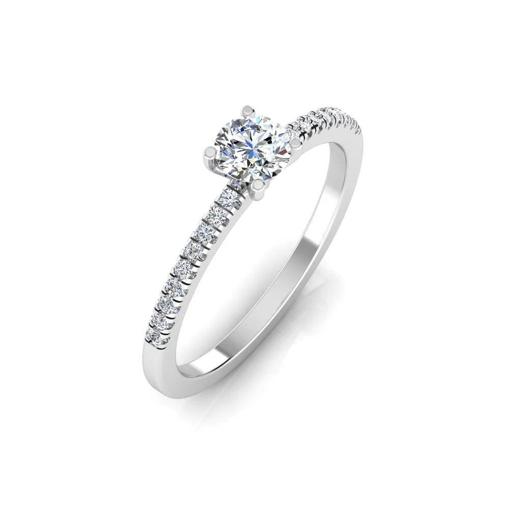 Petite Brilliant Cut Moissanite Engagement Rin