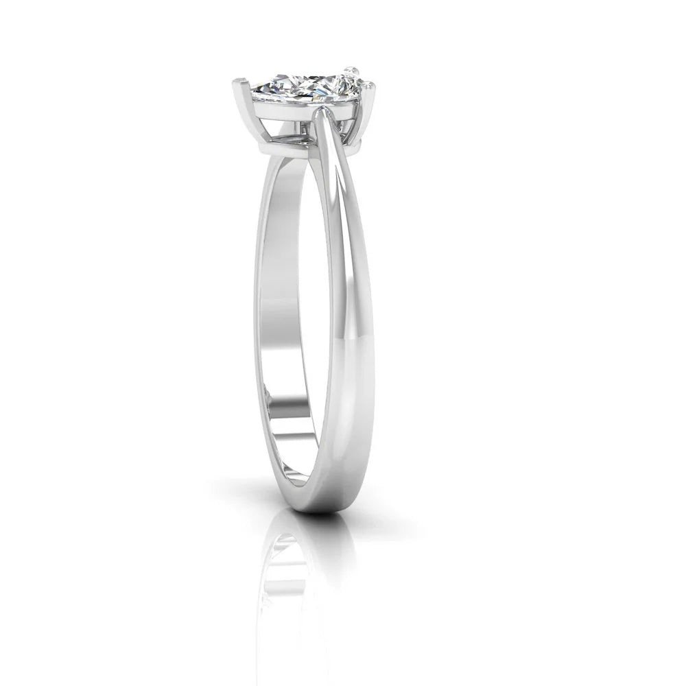 Petite Pear Solitaire Moissanite Engagement Ring