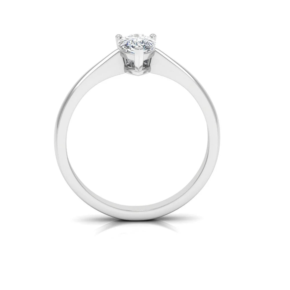 Petite Pear Solitaire Moissanite Engagement Ring