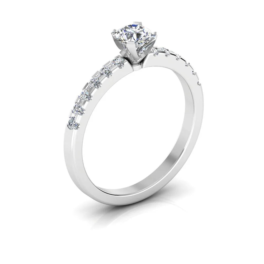 Petite Round Brilliant Moissanite Engagement Ring