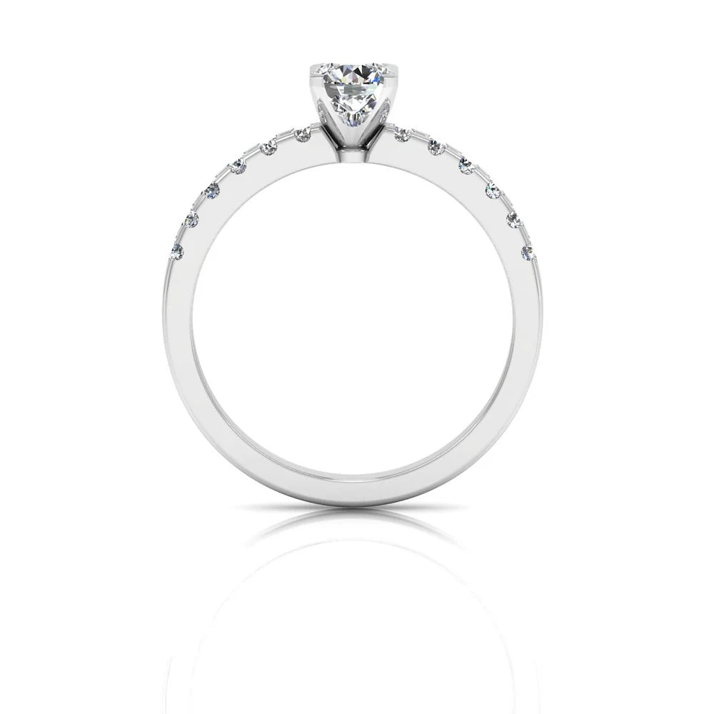 Petite Round Brilliant Moissanite Engagement Ring