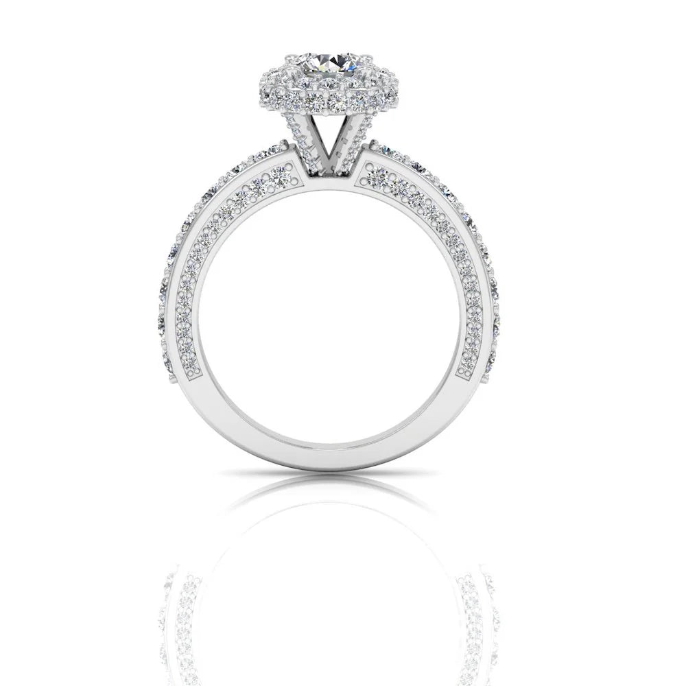 Petite Round Moissanite Halo Engagement Ring
