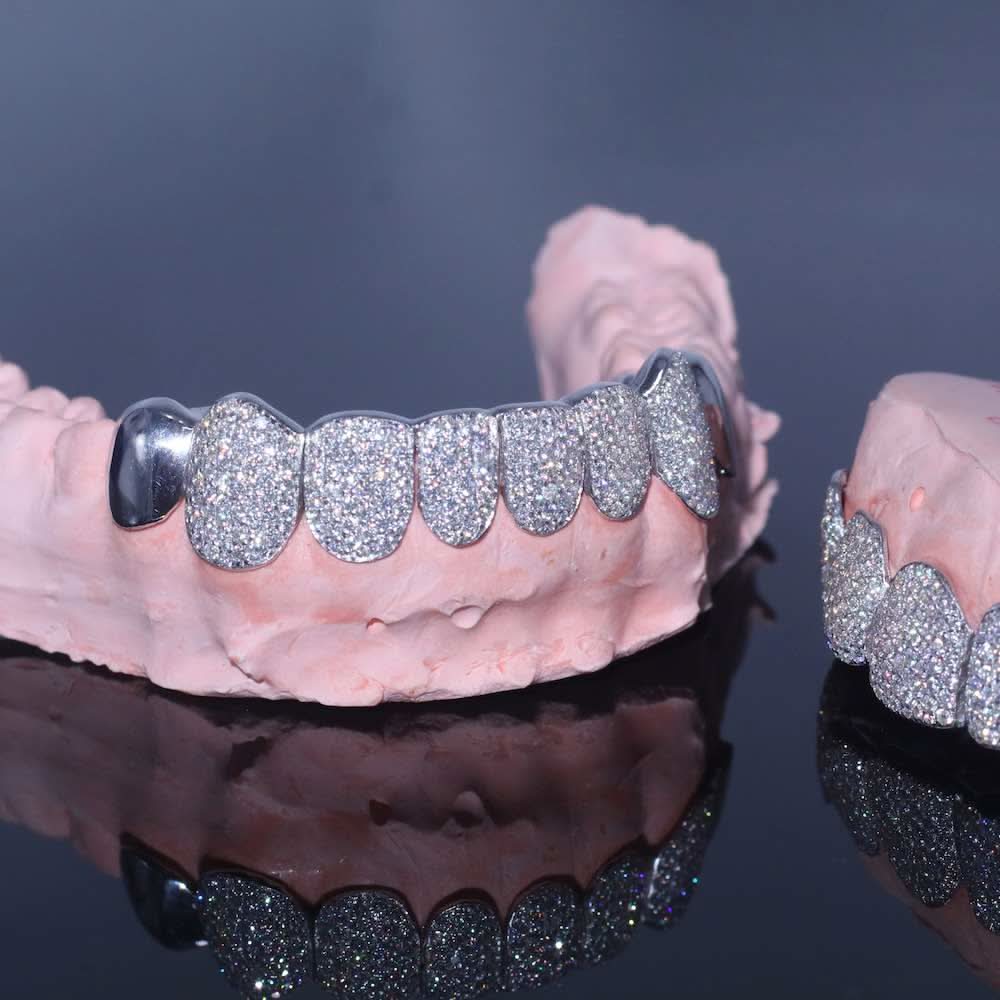 Plain Tusk Diamond Grillz 14K Gold
