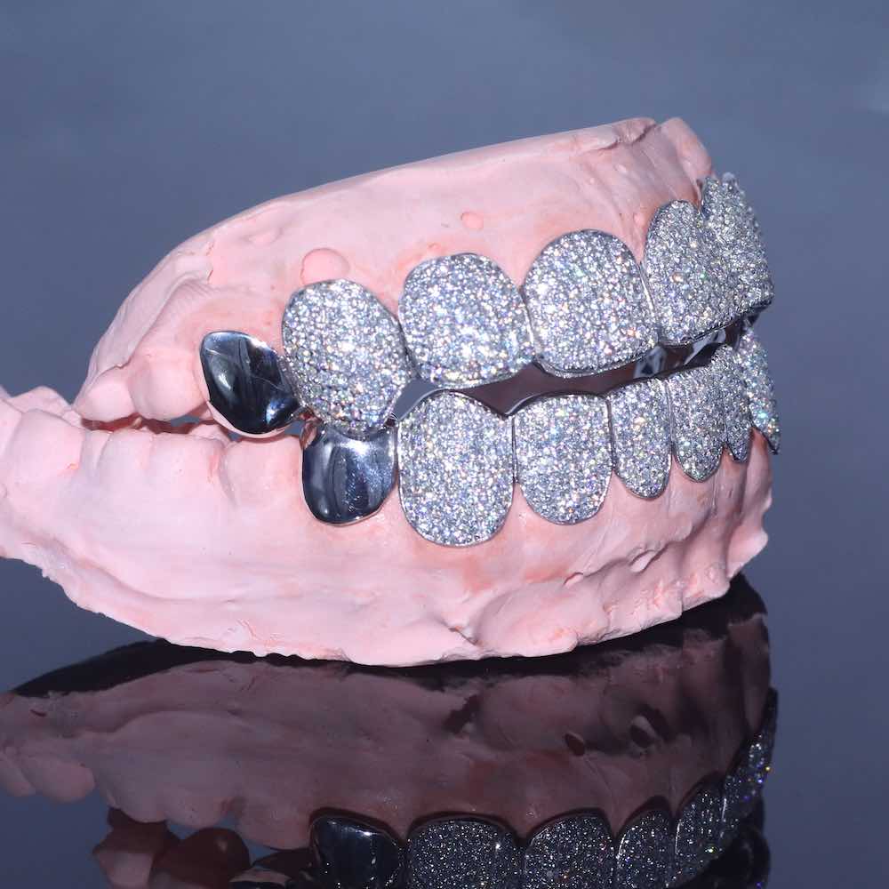 Plain Tusk Diamond Grillz 14K Gold