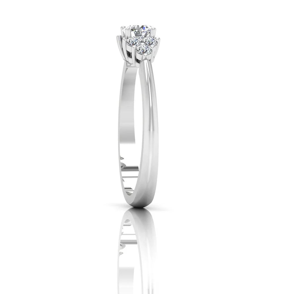 Round Cut Petite Moissanite Engagement Ring