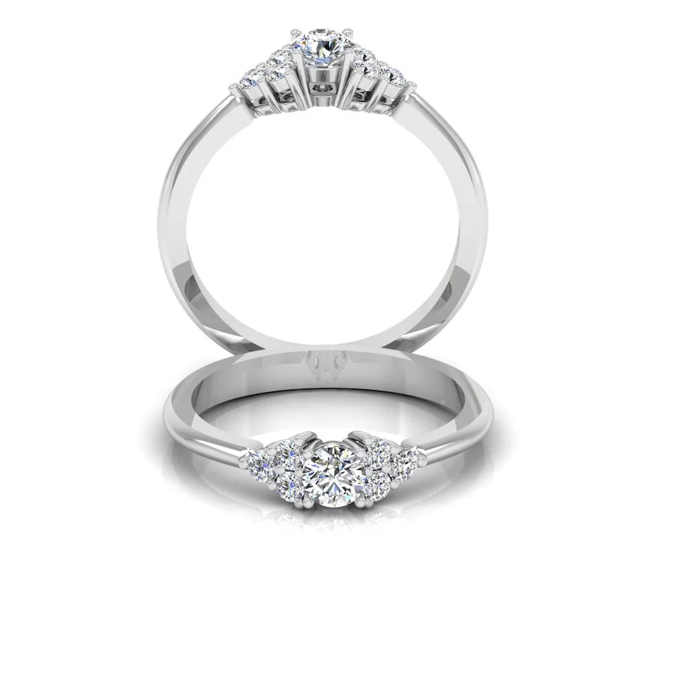 Round Cut Petite Moissanite Engagement Ring