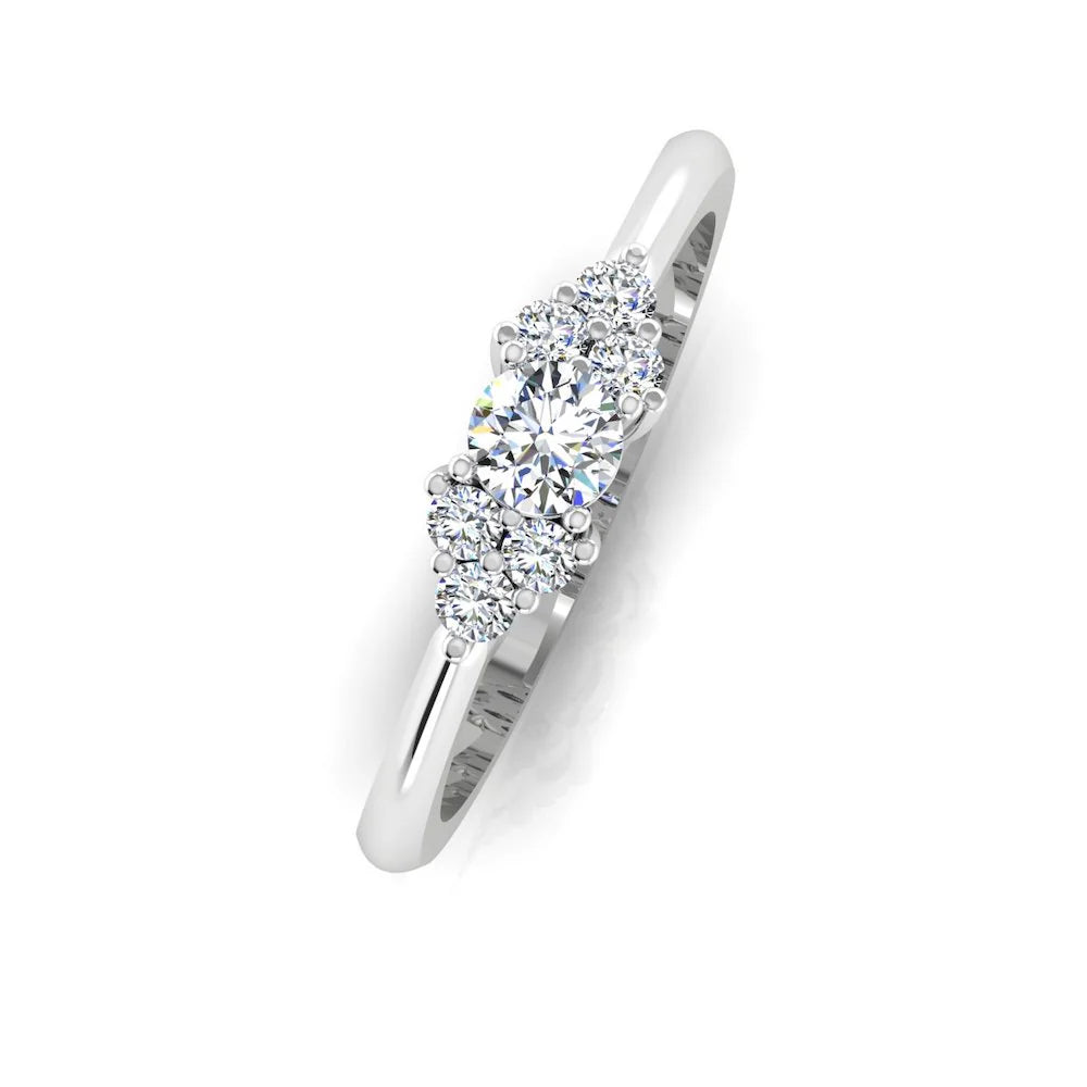 Round Cut Petite Moissanite Engagement Ring