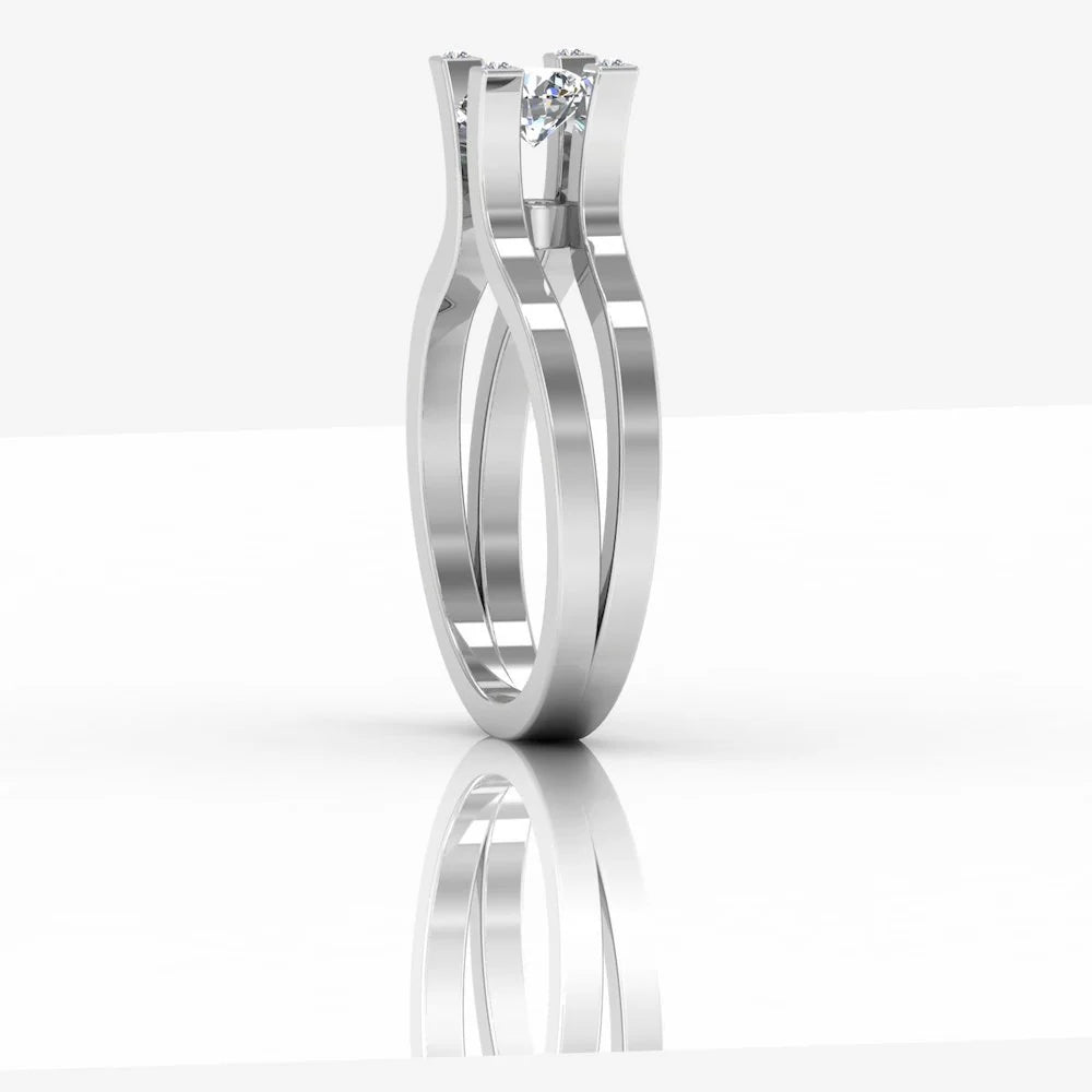 Simplistic Split Shank Moissanite Engagement Ring
