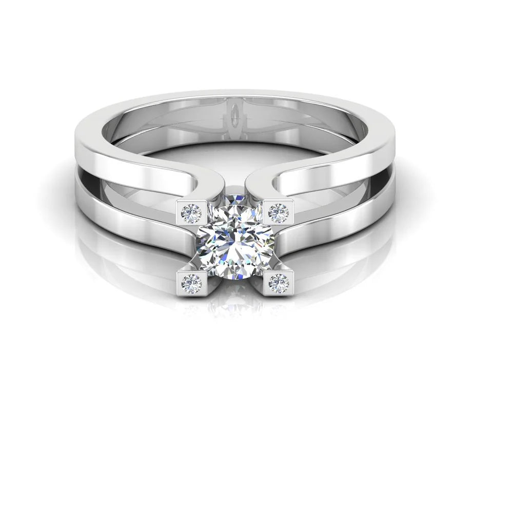 Simplistic Split Shank Moissanite Engagement Ring