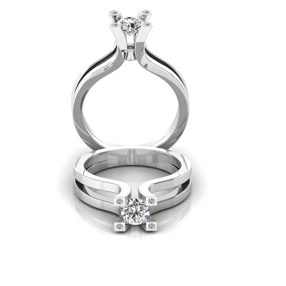 Simplistic Split Shank Moissanite Engagement Ring