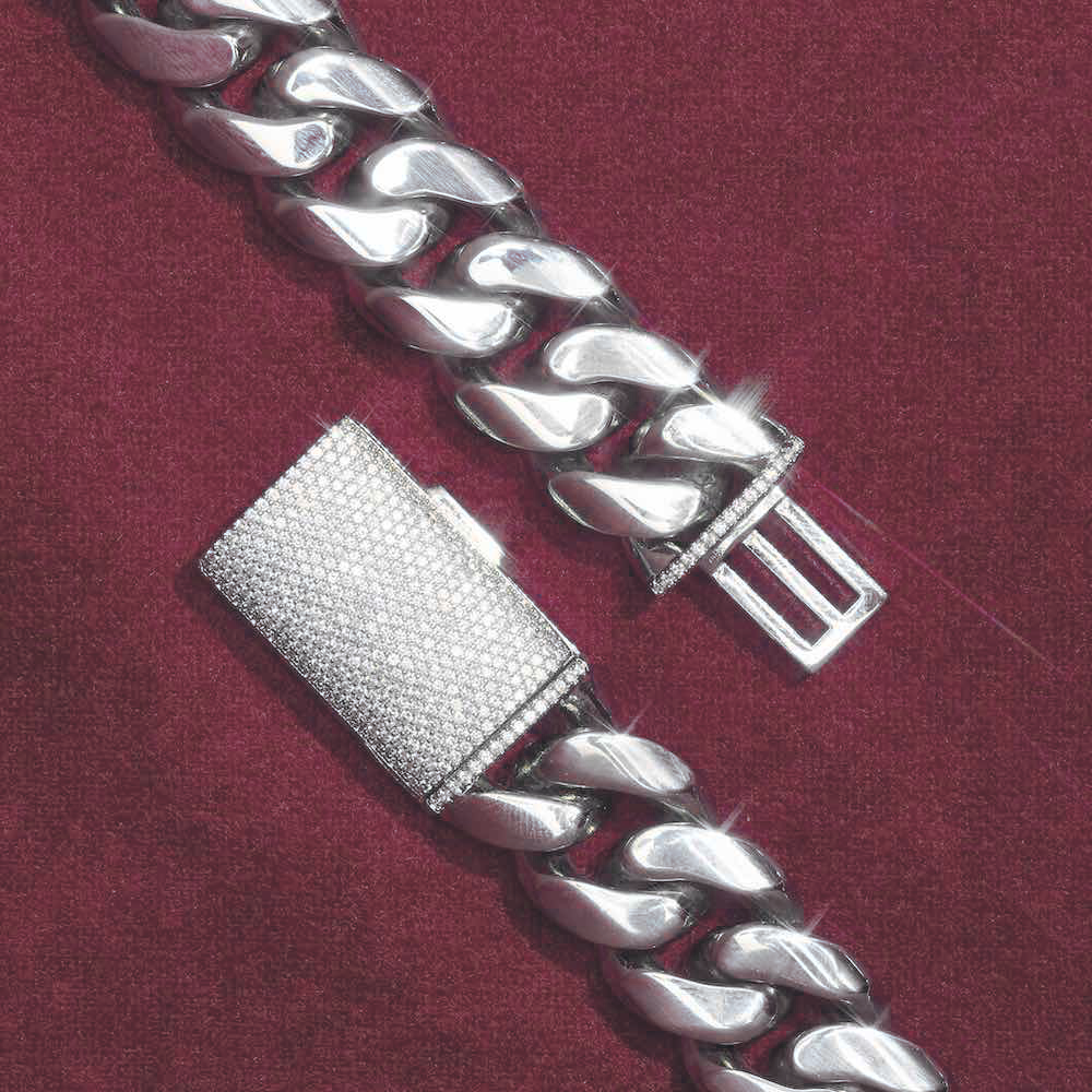 10MM Cuban Link Bracelet 14K White Gold