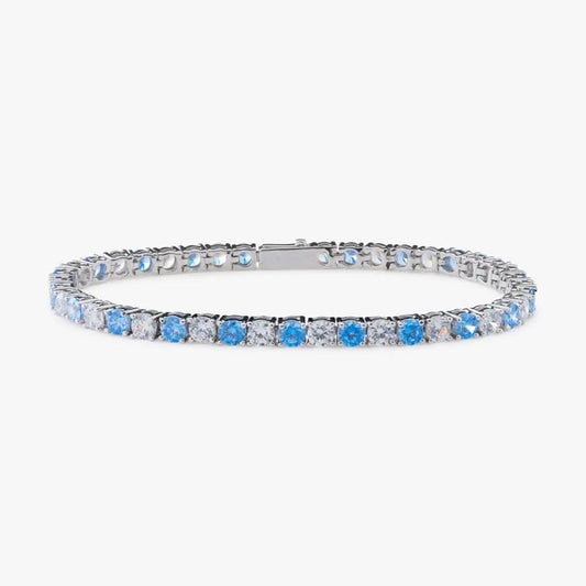 5MM Blue Moissanite Tennis Bracelet