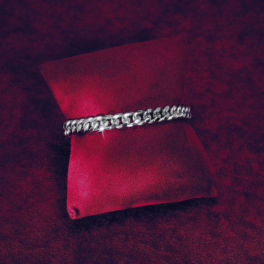 8MM Cuban Link Bracelet 14K White Gold