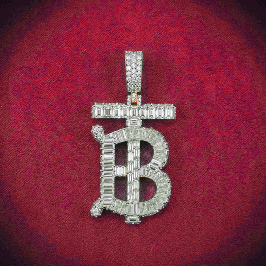 "BT" Custom Moissanite Pendant 14K Gold