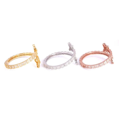 Butterfly Baguette Moissanite Bangle Bracelet 14K Gold