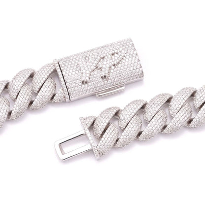 CUSTOM CLASP 22MM Moissanite 5 Row Miami Cuban Link Chain 14K Gold