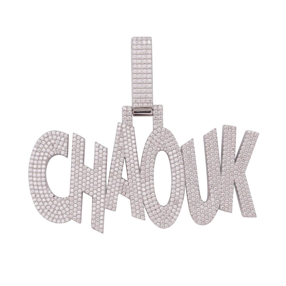 "CHAOUK" Custom Pendant 14K White Gold
