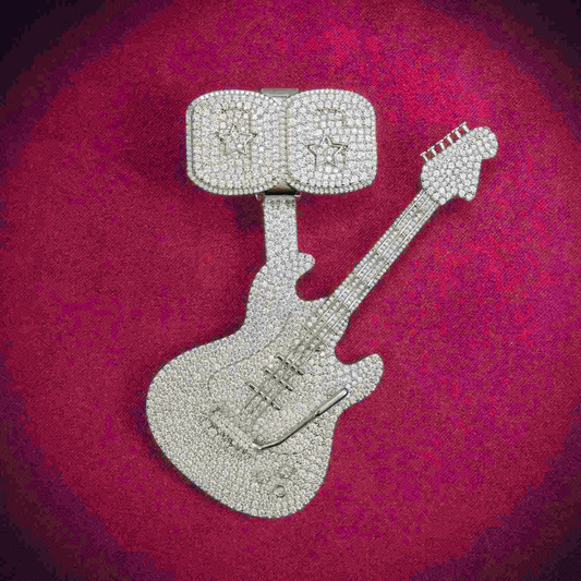 "GUITAR" Custom Moissanite Pendant 14K Gold