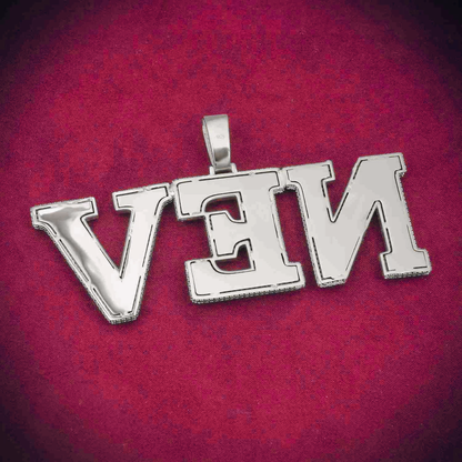 "NEV" Custom Moissanite Pendant 14K Gold