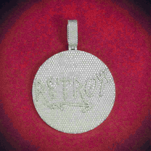 "R3TROY" Custom Moissanite Pendant 14K Gold