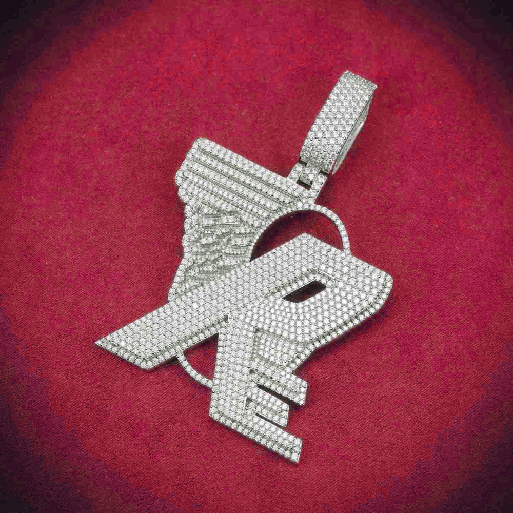 "RE" Custom Moissanite Pendant 14K Gold Get a Quote